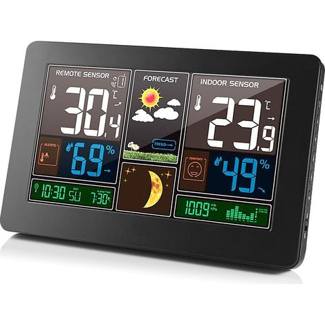 3-in-1-Wetterstation für drinnen und draußen mit Thermometer, Hygrometer und Barometer – USB-betrieben