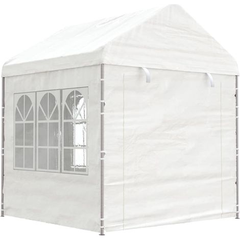 Pavillon mit Dach Weiß 2,28x2,23x2,69 m Polyethylen