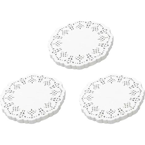 Napperons en papier dentelle, 300 pièces, sets de table ronds décoratifs de 11,5 cm, doublures pour gâteaux, desserts et autres gourmandises. (1/5)