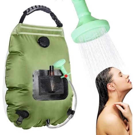Sac de Douche Solaire Camping - 20L - avec indicateur de température - Portable - pour Camping, Plage, Jardin, Voyages en Plein air (1/4)