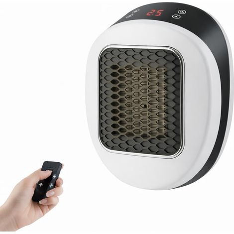 Mini calefactor eléctrico de aire con enchufe, mini calefactor PTC de 600 W, calefactor con ventilador, radiador, protección contra sobrecalentamiento, para camping. (1/5)