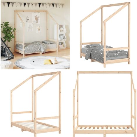 Estructura de cama para niños madera maciza de pino 70x140 cm - Estructura de cama - Cama de madera
