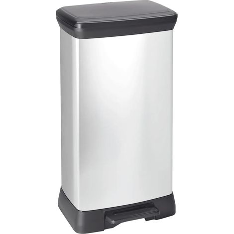 Curver Deco Bin Treteimer - 50L - Silber Metallic (1/4)