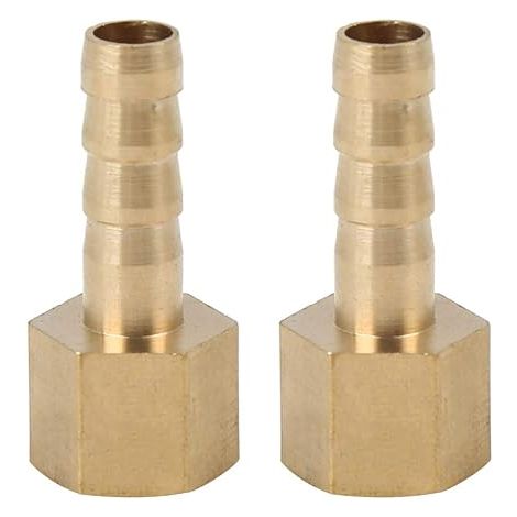 Fluted Connector 6mm Female Gold Car Brass (1/5)