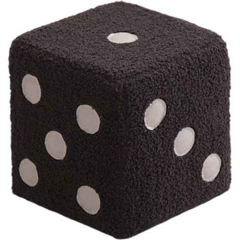 Pouf repose-pieds à motif de dés cubiques pour canapé, style moderne, idéal pour salon, chambre ou dortoir. Tabouret en laine d'agneau gris clair. (1/4)