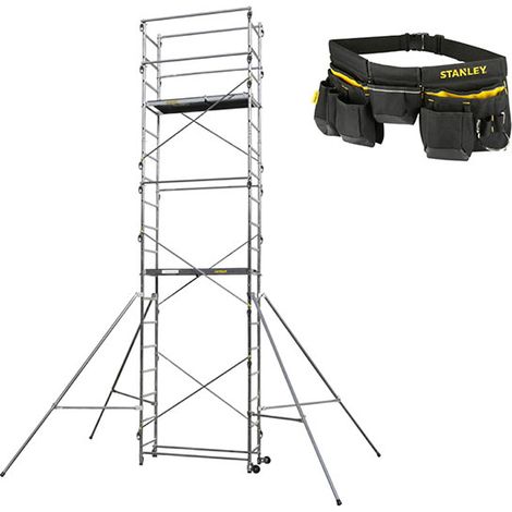 Trabattello 2 plateaux - Altezza max. di lavoro. 6.50m + Cintura porta-attrezzi - 236705-CEINTURE