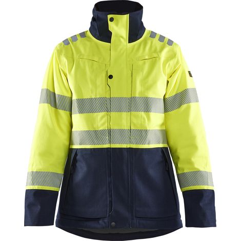 Giacca da lavoro invernale multinorme donna 4917 - Giallo fluorescente/Marine XXL
