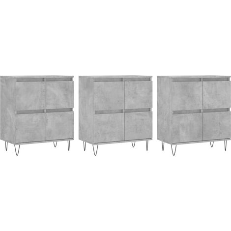 Sideboards 3 Stk. Betongrau Holzwerkstoff vidaXL (1/5)