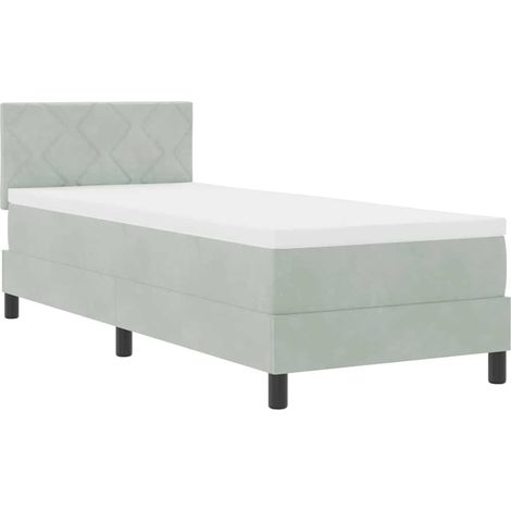 Maison Exclusive - Cama Box Spring LED con LED Gris Claro 80 x 20
