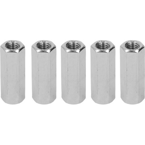 Dado di accoppiamento esagonale in acciaio inox 304, connettore M10 di facile montaggio per prigionieri, 5 pezzi (1/5)