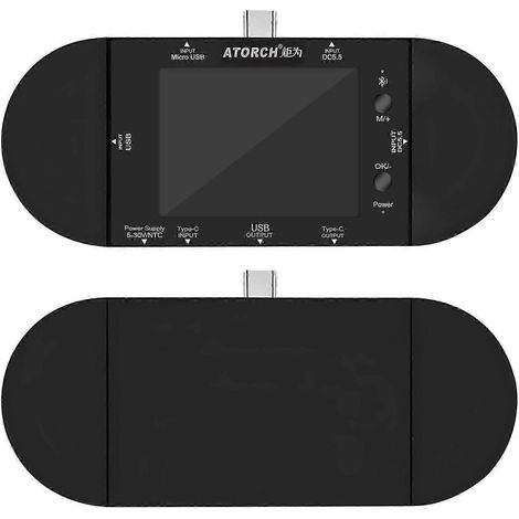 ATORCH UD24 Testeur USB Type-C 2,4 pouces Voltmètre numérique, Ampèremètre, Détecteur de tension de batterie externe, Indicateur de déclenchement de décharge partielle de tension (kns) (1/5)