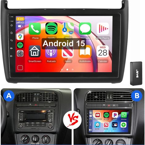 Pour VW Polo 6R 6C V 2009-2017 Android 15 Autoradio Apple Carplay WIFI GPS 4+64G DAB