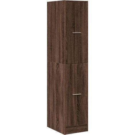 Armoire apothicaire multifonctionnelle rangement bureau 30 x 41 x 144 cm en bois d'ingénierie chêne marron (1/5)