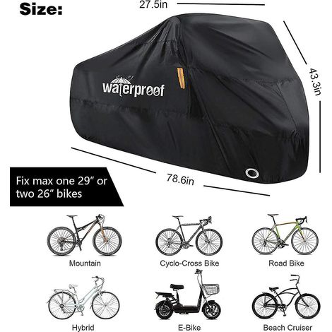 Housse de vélo imperméable extérieure avec trou pour cadenas-AquaForge (1/3)