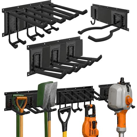8-Piece Black Wall Hook Set for Garage Organization (1/5)