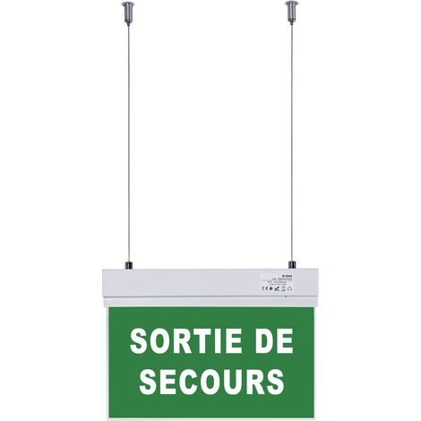 Bloc autonome d'éclairage de sécurité avec panneau "SORTIE (1/5)