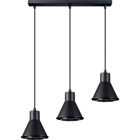 Lampe suspendue Tazila 3 noire [ES111] (1/5)