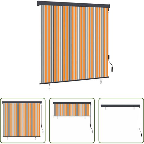 Store enrouleur - Store enrouleur Jaune et Bleu 180 x 250 cm Tissu et Aluminium (1/5)
