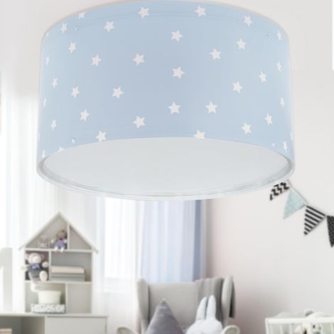 Plafonnier Etoiles Bleu, Lustre chambre Enfant, Lampe de Plafond enfant, 82216T, E27 (1/5)