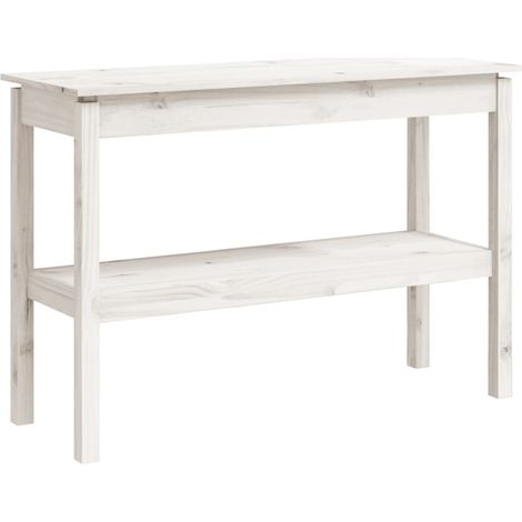 Table console style simple 110 x 40 x 75 cm bois de pin solide blanc DEC031693