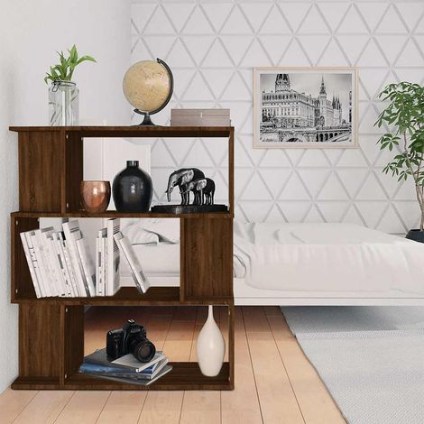 vidaXL Estantería/Biombo madera contrachapada marrón roble 80x24x96 cm (1/5)
