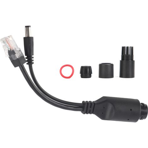 Adaptateur POE 24V Imperméable pour Caméra IP avec Câble Injecteur Séparateur Noir (1/5)