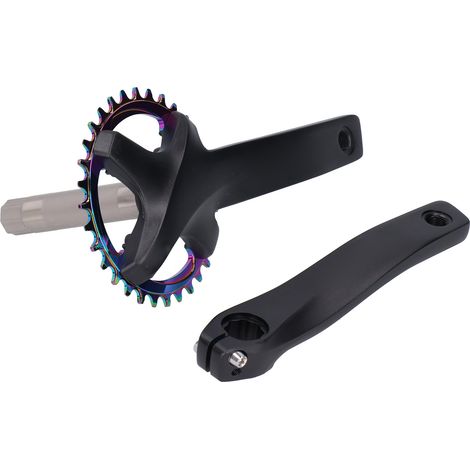 ZK-22 Mountainbike-Kurbelgarnitur mit 32-Zahn-Innenlager, Zubehör für Singlespeed-Kurbeln, schwarz (1/5)