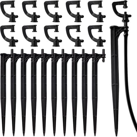 10 Pièces G Type Micro Arroseur Buse et 10 Pièces D'irrigation D'égouttement Support, 360 Degrés Buses D'atomisation, Refraction Micro Buse, Suspendu Irrigation Arroseur, pour Jardins (1/5)