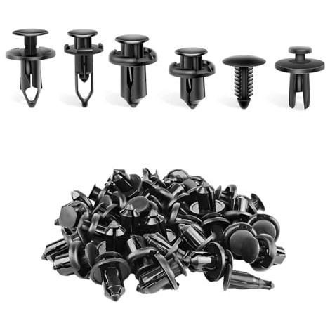 Ohleats Lot de 200 clips de fixation pour pare-chocs de voiture, en plastique, 6 rivets différents pour voiture, convient à la plupart des véhicules, accessoires de voiture universels (1/5)