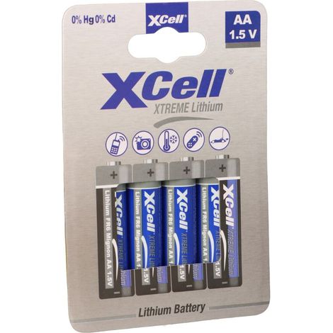 XTREME Lithium Batterie AA Mignon FR6 L91 XCell 4er Blister (1/5)