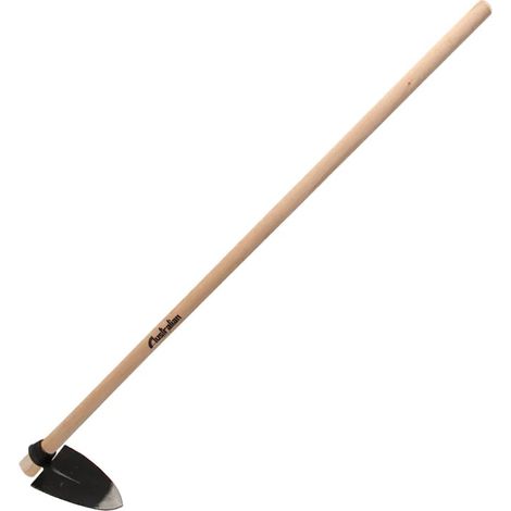Zappa triangolare strumento agricolo per lavorare il terreno in acciaio forgiato con manico in legno -140 cm 800 gr