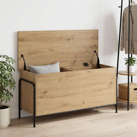 vidaXL Scatola di Stoccaggio Rovere Artigianale 80 x 40 x 49,5 cm (1/5)