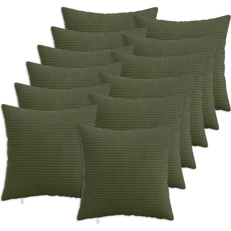 Kissenbezug 12 pcs HEERLEN Grün 50 x 50 cm Cord vidaXL