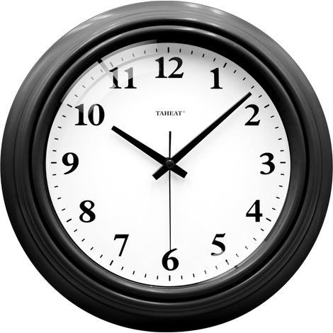 Horloge Murale 25 cm Noir Blanc - Horloge Silencieuse sans Tic Tac pour Bureau, Salon, Chambre, Cuisine (1/5)