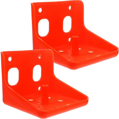 Boîte Plastique Orange pour Blocs à Lécher Bétail 2 Pièces, Solide et Facile à Monter, Mangeoire Cylindrique Adaptée pour Ferme et Sel (1/5)