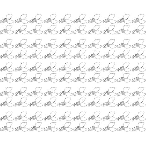 Lot de 100 pinces à papier en forme de pêche, motif dessin animé mignon, force de serrage élevée, robustes, en métal creux, couleur argent. Idéales pour la comptabilité au bureau. (1/5)
