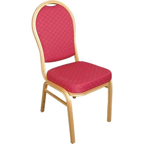 Chaises de Banquet en Aluminium à Dossier Arrondi Rouges - Lot de 4 - Bolero