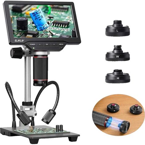 Microscopio digital, 3 lentes magnéticas, compatible con HDMI, TL301 (1/2)