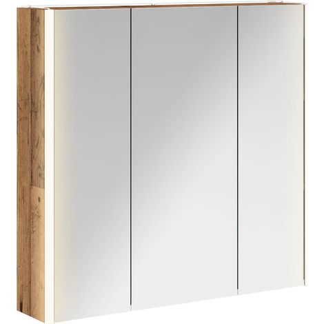 Maison Exclusive - Mobiletto per specchio da bagno con lo scaffale Legno vecchio