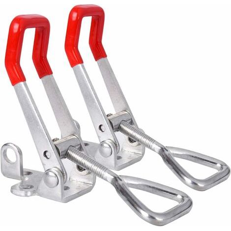 Tigrezy-2 Stück Kniehebelklemmen, Metallklemme, Fixriegel, Klemmriegel 4003, Schnellentladung, Metallhaltekapazität, Türriegeltyp, Handwerkzeug