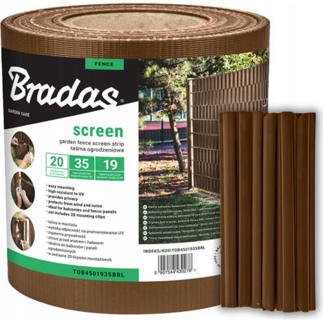 Bande occultante marron 19 cm x 35 m avec clips Bradas (1/5)