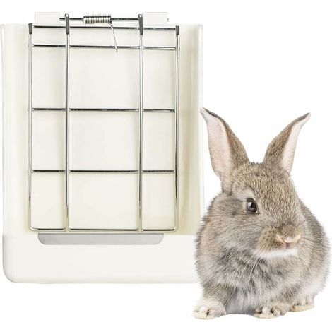 VURAHOME - Lapins Mangeoire À Foin, Petits Animaux Distributeurs De Nourriture, Convient Pour Chinchilla / Cochon D'Inde / Lapins / Hamster, Grille Métallique & Plastique - Écuelles Pour Petit Animal (1/5)