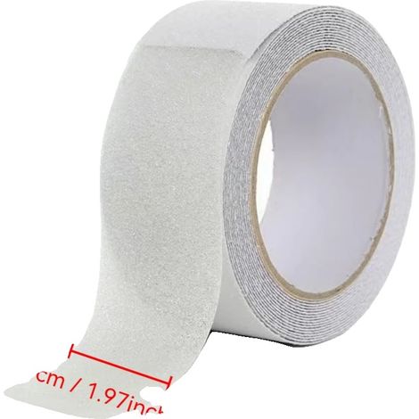 Nastro antiscivolo, impermeabile, resistente all'usura, trasparente, 5 cm x 5 m (1/2)