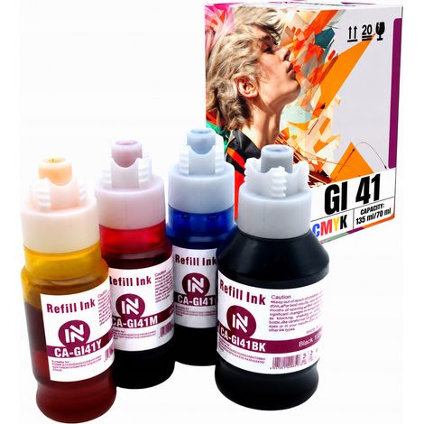 Inchiostro Inkdigo GI41 compatibile con Canon Pixma G1420 G2460 G3430 G1460 G3460, certificato TÜV. (1/5)