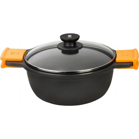 Kasserolle mit Glasabdeckung BRA Efficient A270332 8,3 L Ø 32 cm Schwarz Metall (1/4)
