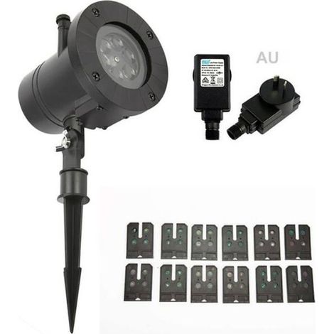 Lampe Projecteur de Noël Lumière Etanches Lampe de Flocon de Neige Paysage Extérieur à LED - Noir (1/4)