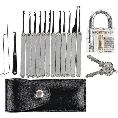 15 strumenti per scassinare serrature, kit per scassinare serrature, set professionale per scassinare serrature, strumenti per scassinare serrature (1/3)