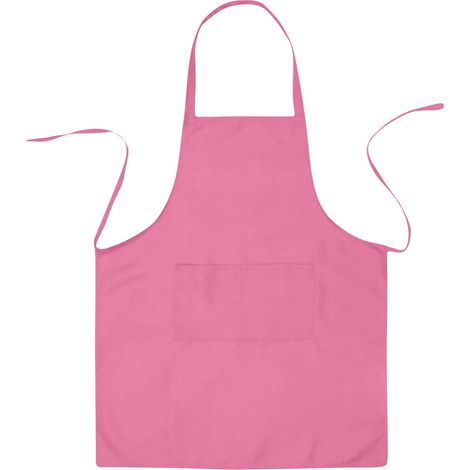 Tablier De Cuisine - Tablier À Bretelles Cou - Polyester - 72,5 X 58 Cm - Rose - 1 Pièce