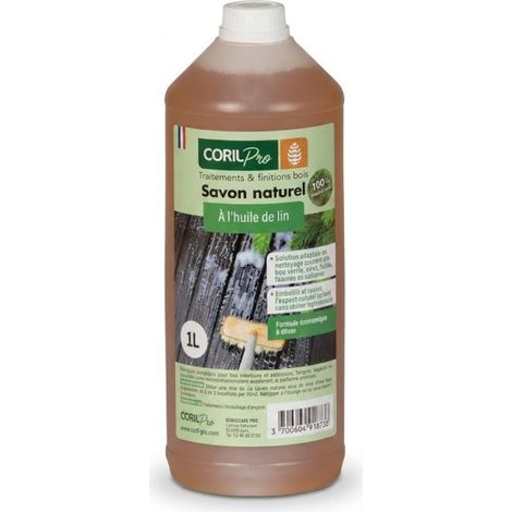 Savon naturel à l’huile de lin pour terrasse bois – 1 L