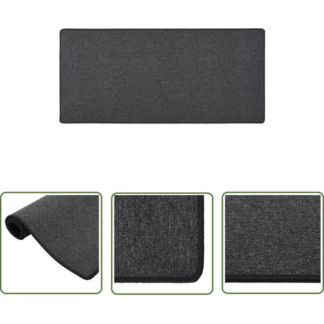 The Living Store Tapis de couloir Anthracite 80x150 cm - Tapis De Couloir - Tapis Intérieur - Tapis Moderne - Tapis Design - Tapis Anthracite (1/5)